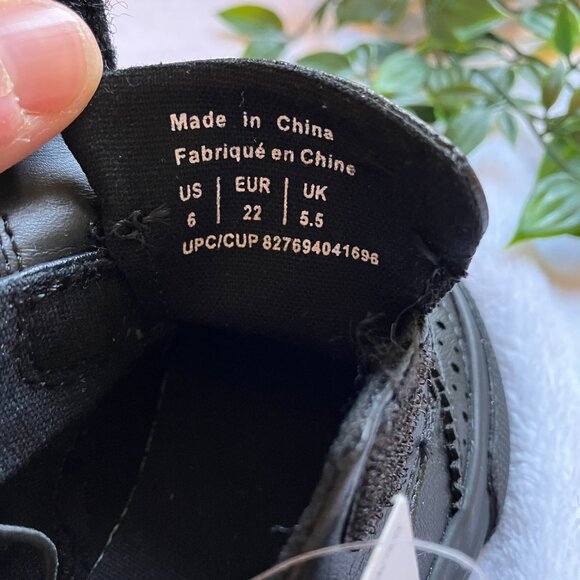 George Toddler Boys Shoes 6 Black Oxford Velcro Dress Shoes | NWT Holiday - Picture 7 of 12